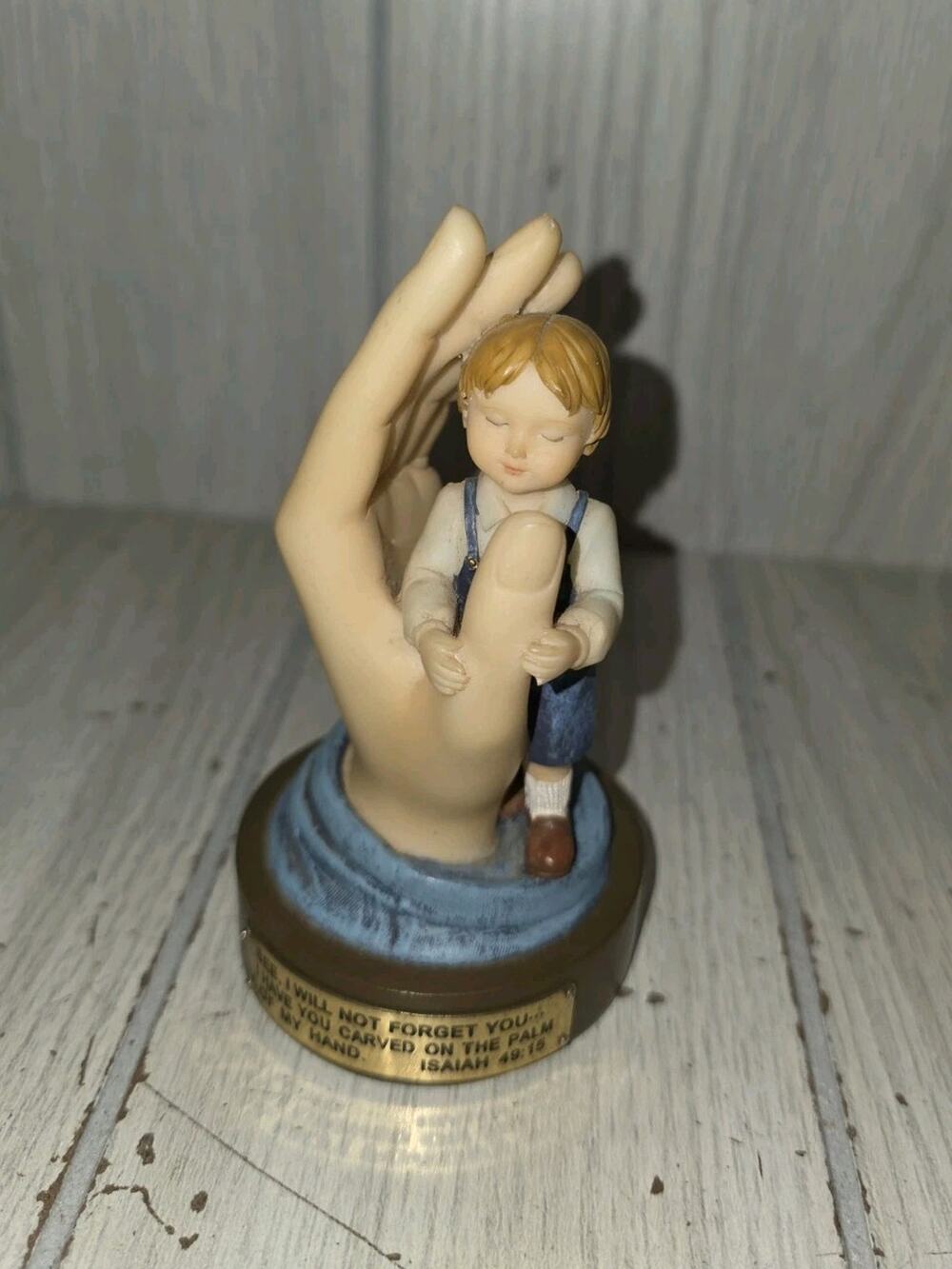 Vtg Protecting Hand Little Boy Will Not Forget How You Have Carved Isaiah 49:15